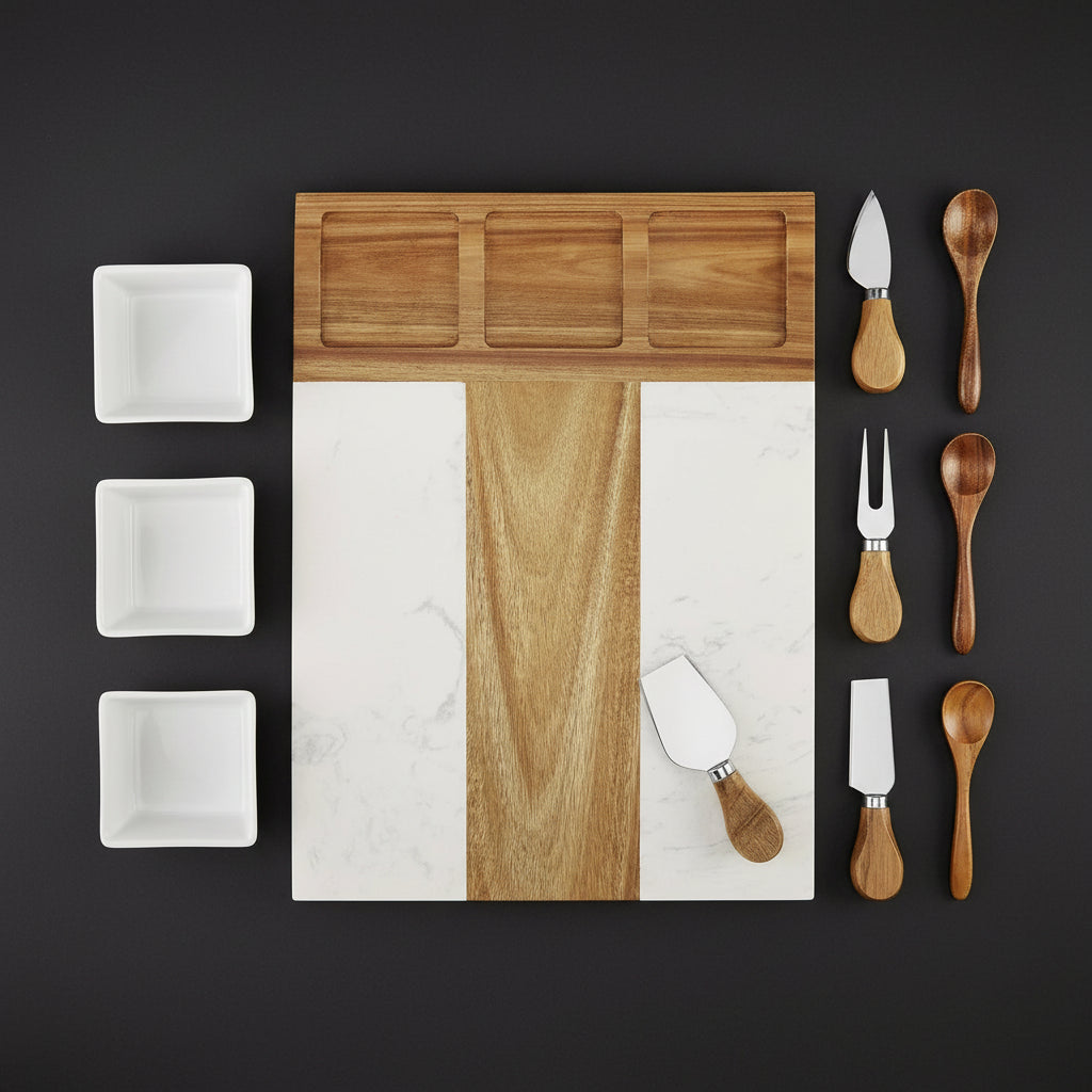 Marble Charcuterie Board Set