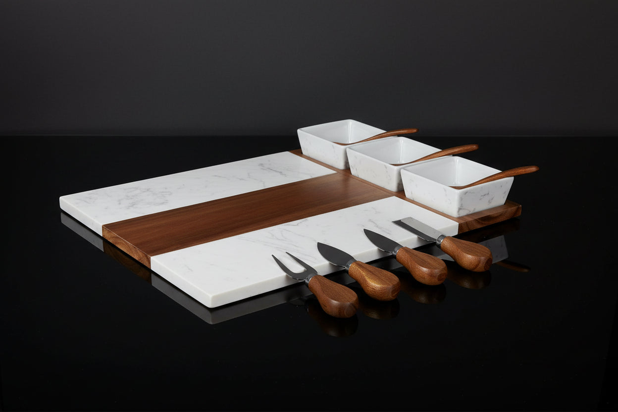 Marble Charcuterie Board Set