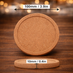 6pc 4"diameter Engraved Cork Coaster