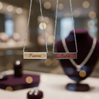Wood & Stainless Steel Horizontal Bar Necklace