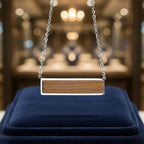 Wood & Stainless Steel Horizontal Bar Necklace