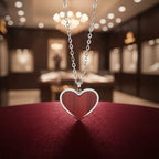 Wood & Stainless Steel Heart Necklace