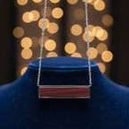 Wood & Stainless Steel Horizontal Bar Necklace